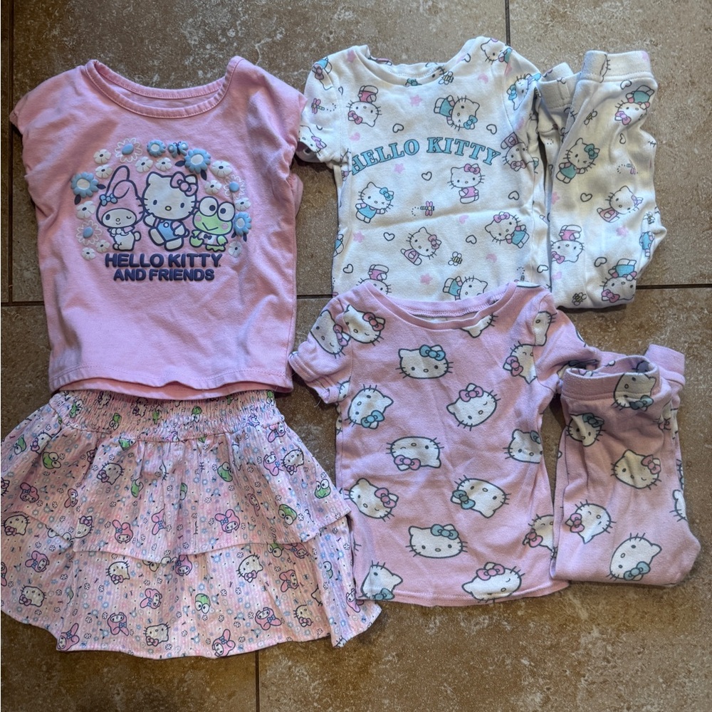 LOT Hello Kitty Kids Pajama and Skirt Sets